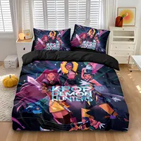 3pcs Kpop Girl Group Printed Coreless Duvet Set, Multi Size Bedroom Dormitory Holiday Bedding Decoration, Machine Washable