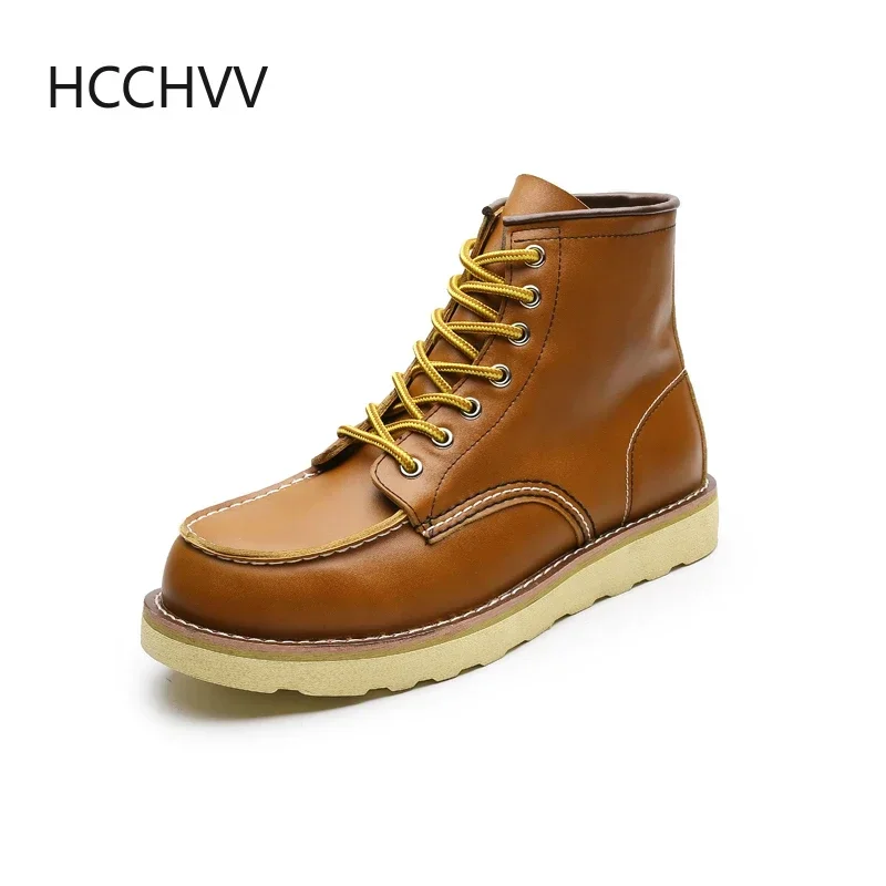 Red Black Winter Mens Shoes Desert Keep Warm Vintage Culture Wings Rookie Mens Boots Motorcycle Boots Red Black Western mens leather boots motorcycle leather boots