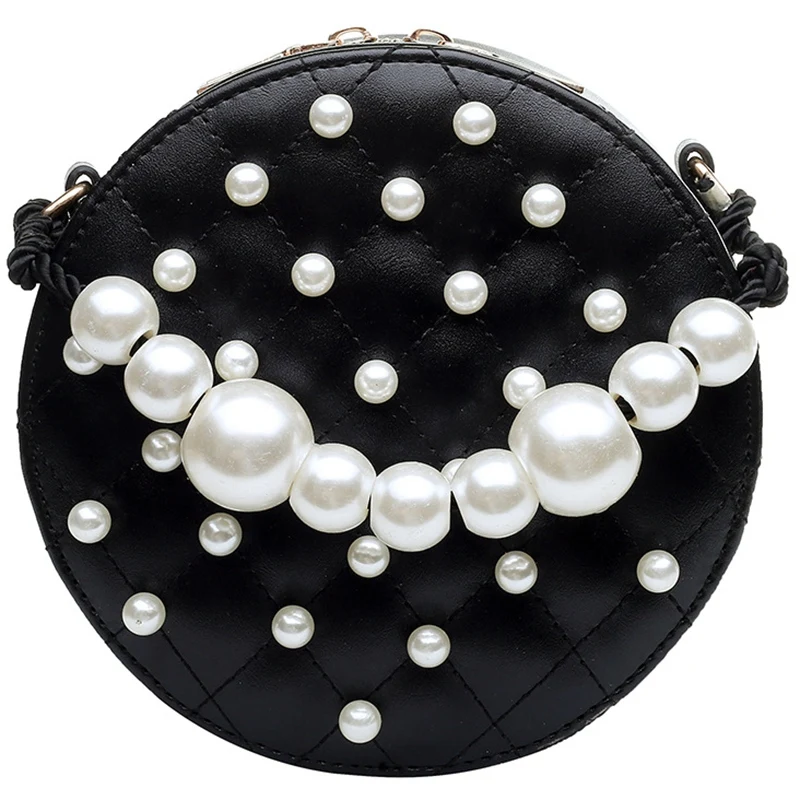 

Женская сумка из ПУ кожи, с круглым жемчугом