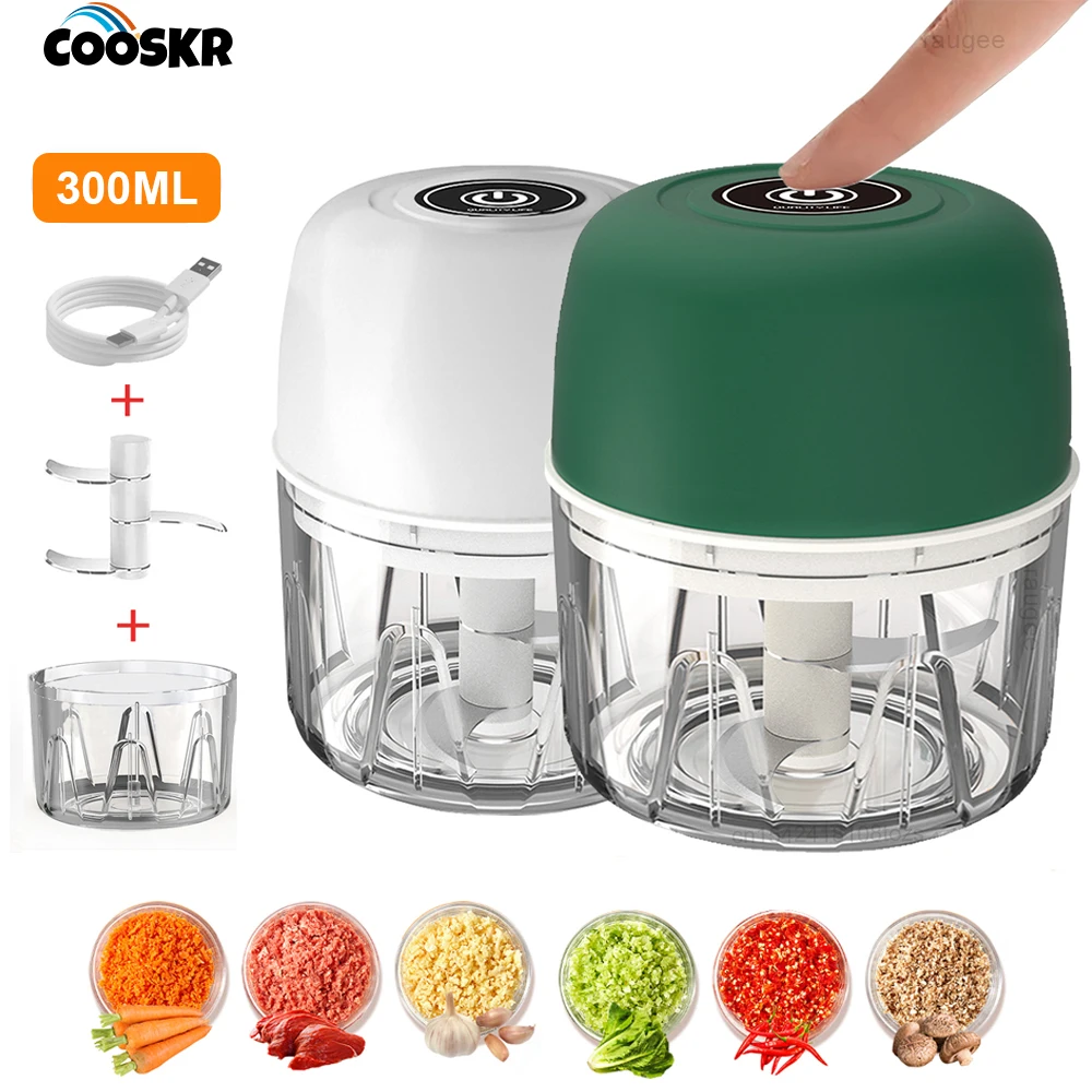 Electric Food Chopper Mini Garlic Masher Crusher for Kitchen Meat Grinder Vegetable Chopper USB Rechargeable Portable