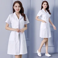 Blouse de laboratoire à la mode pour femmes, robe de médecin et d'infirmière à manches courtes, uniformes médicaux à manches longues, veste blanche, ceinture de taille 2