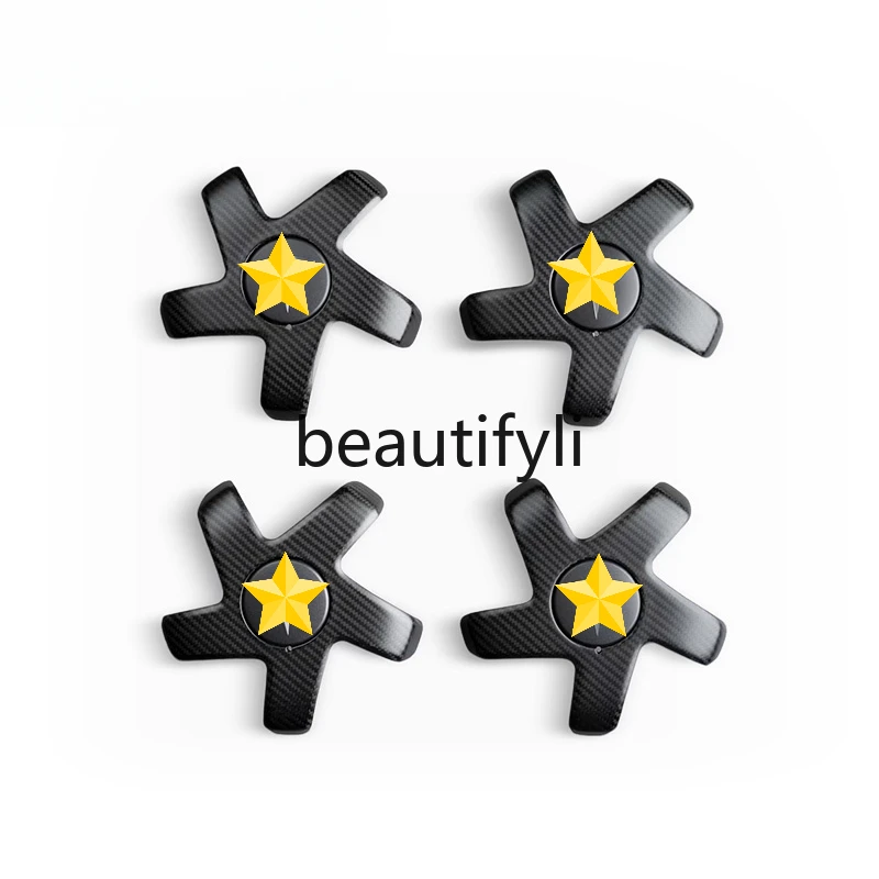 Car trim carbon fiber hub nut kit model 3 personality