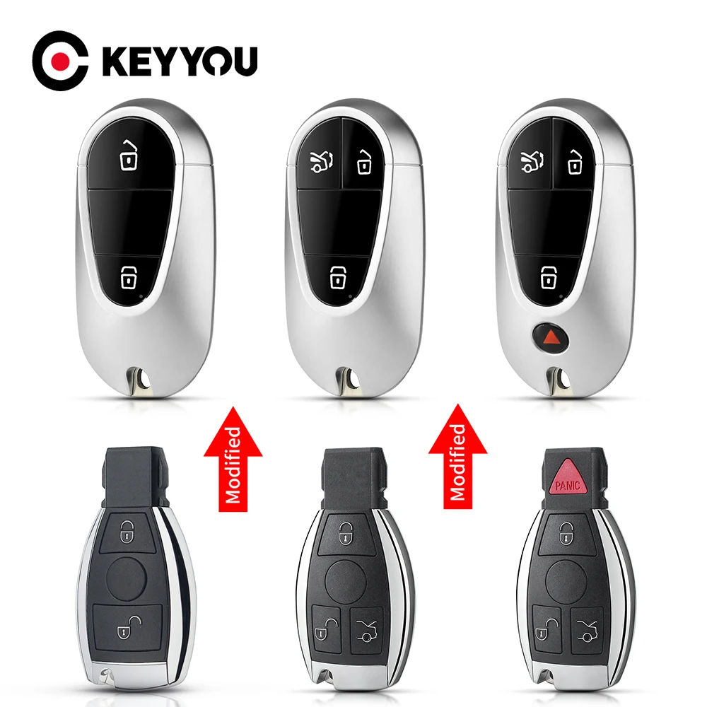 KEYYOU Modified Upgraded Remote Car Key Shell Case For Mercedes Benz A C E S Class W204 W207 W212 W164 W166 Replacement