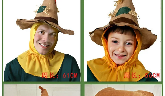 Vestito Carnevale Cappello Spaventapasseri Fai Da Te Cappello Da  Spaventapasseri Con Fiori E Toppe/Costume Di Halloween