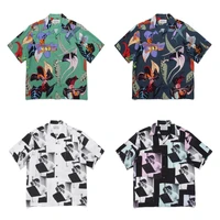 Fashion WACKO MARIA Shirt High Quality 1:1 Summer Mens Womens Cuban Neck Hawaiian Short Sleeve Shirt 1