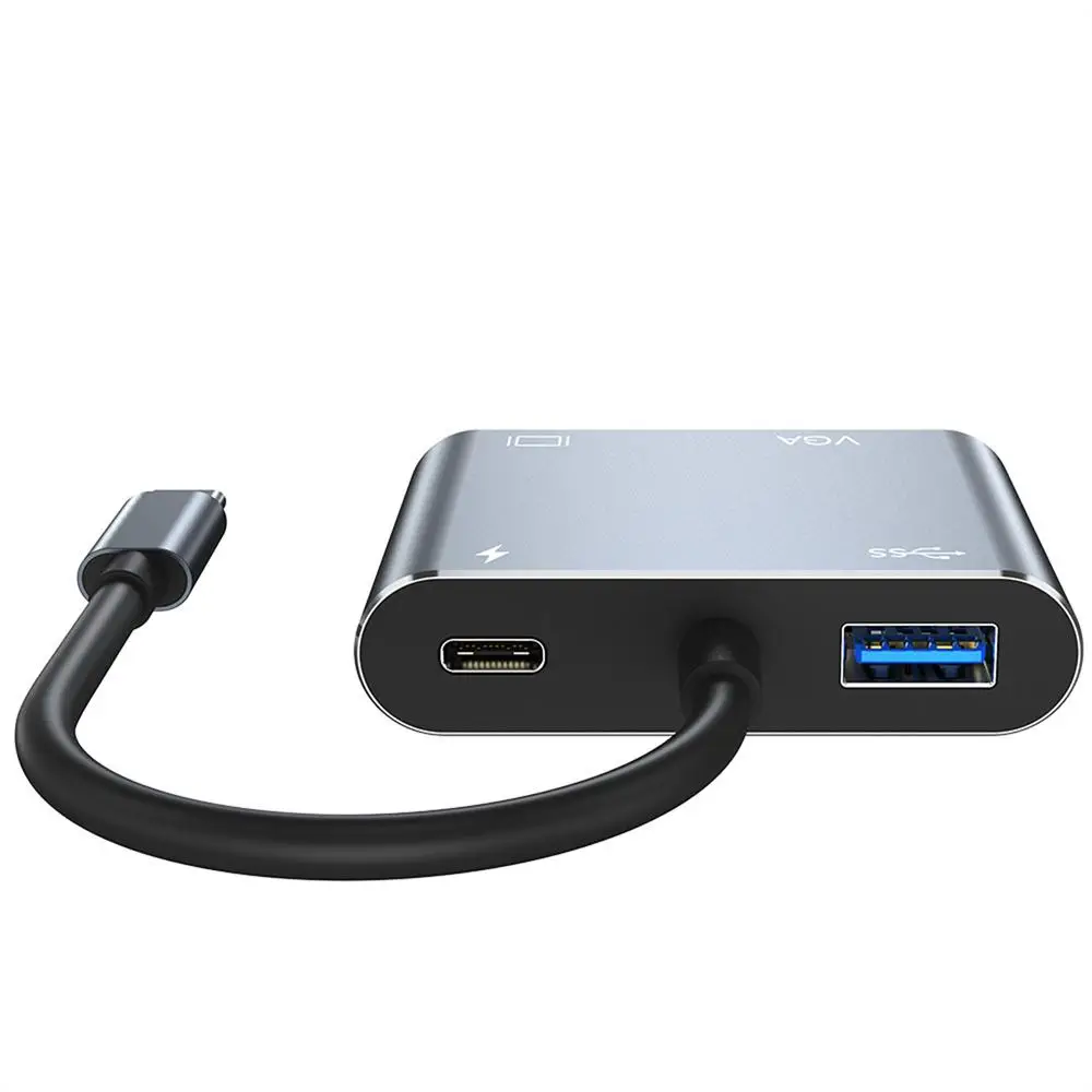 USB Tipo C타입 허브 도킹 스테이션, 듀얼 4K HDTV VGA PD RJ45 이더넷 SD/TF 카드 리더 노트북, 맥북 미니용, 8 7 6 5 4 IN1