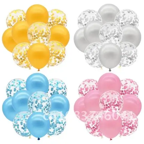 

10Pcs Glitter Confetti Metallic Balloons Birthday Party Wedding Decorations Anniversary Air Globos Baby Shower Latex Balloon