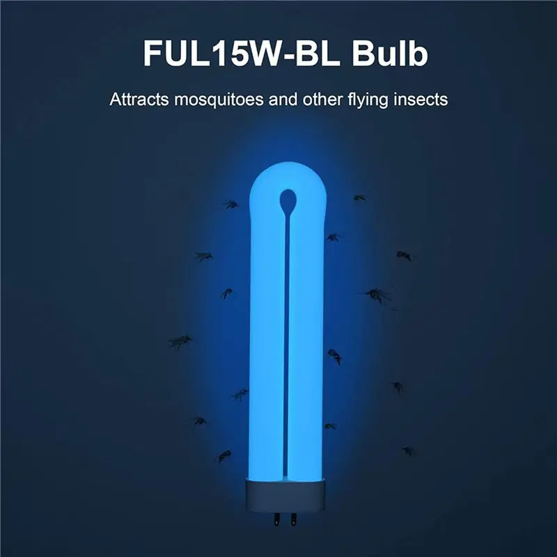 A36T-Bug Zapper 15와트 곤충 유인 램프용 교체 전구, 7.5인치 FUL 15W-BL U자형 전구(15Wht 8팩용)