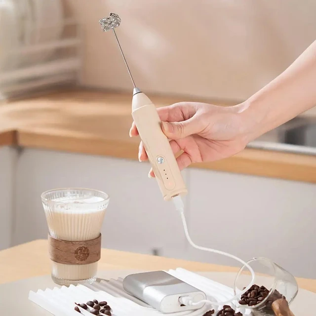 Montalatte elettrico, robot da latte, frullino per le uova portatile, macchina per il caffè caldo, mixer elettrico, mini mixer portatile, utensile da cucina 6