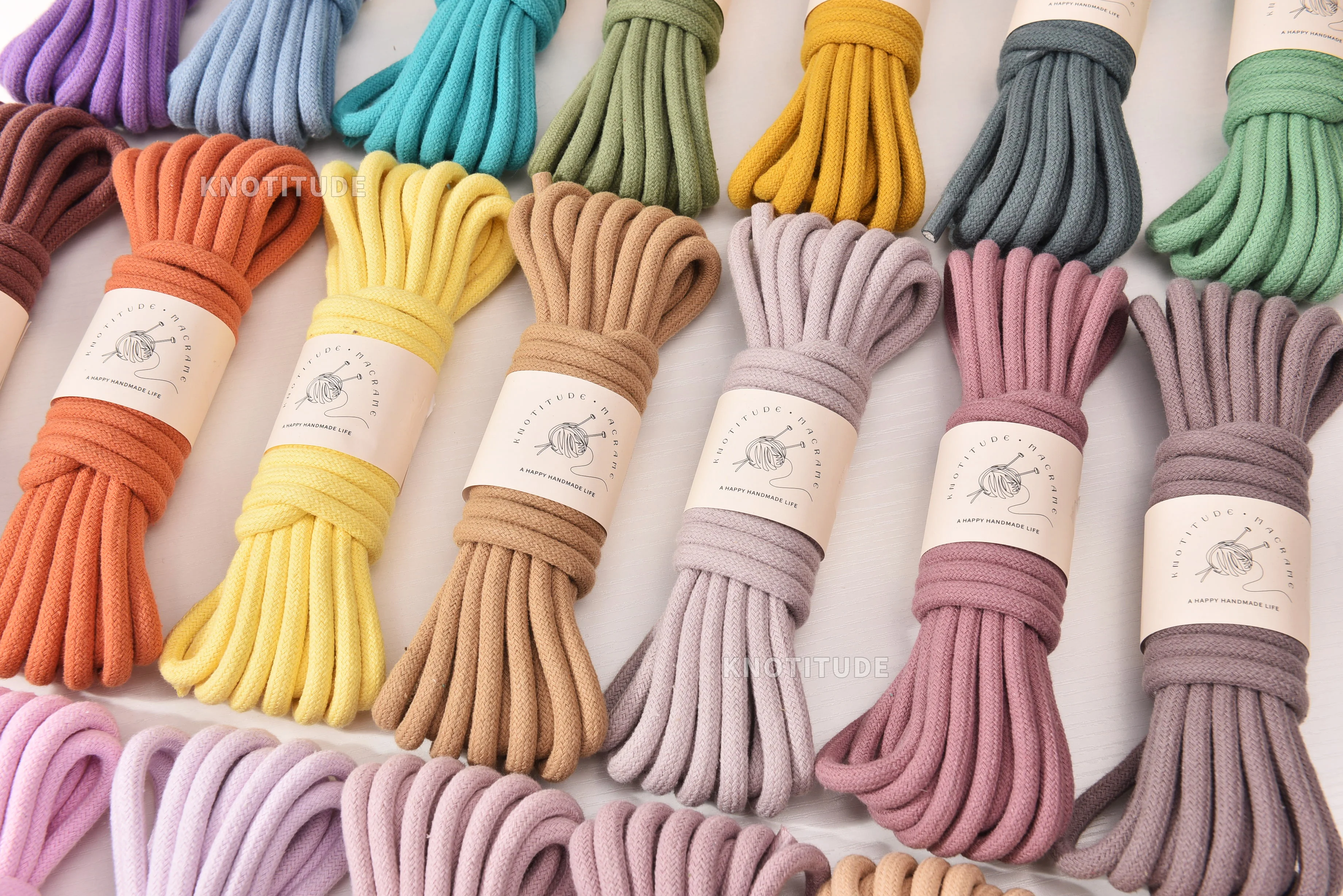 Vibrant 6mm Cotton Braid Cord - 5 Meters
