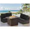 Furniture Sets Pieces with Fire Pit Table Patio Sectional Outdoor Furniture Sofa Chairs Set PE Rattan Wicker Couch Conversation 5