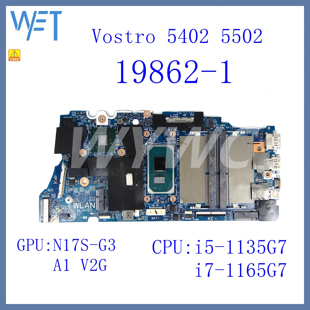 

19862-1 With i5 i7-11th Gen CPU Notebook Mainboard For DELL Vostro 5402 5502 Laptop Motherboard CN 0N9CJ5 0H2F8K Tested OK