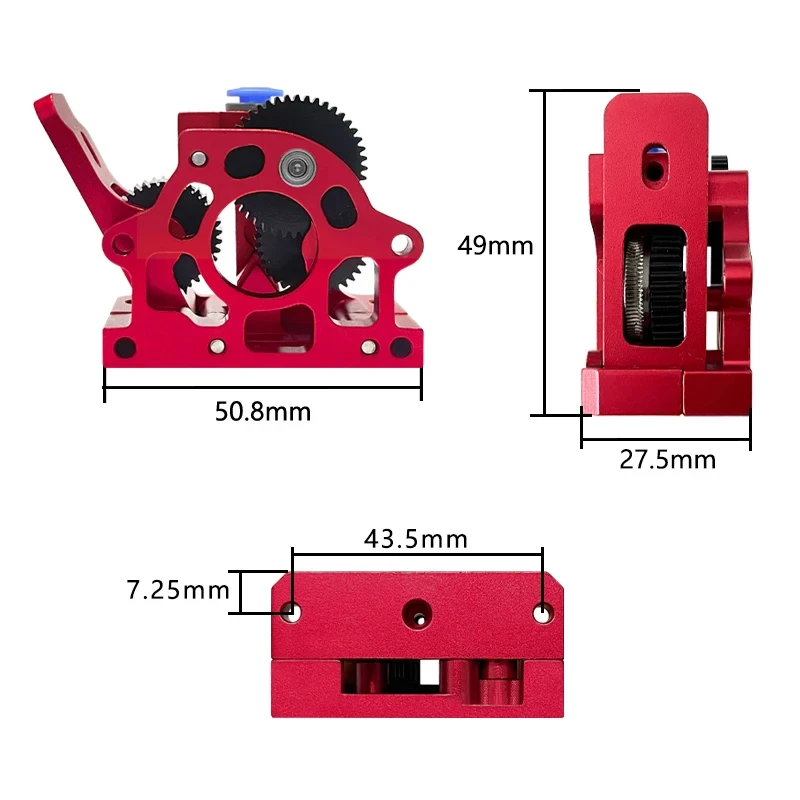 High-Performance Dual Gear Extruder with Hard Steel Reduction Gear & High-Speed Motor