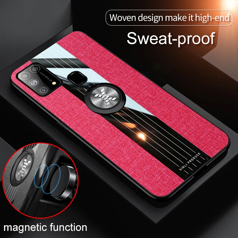 For Samsung Galaxy M31 Case Cover Silicone Frame Magnetic Ring Holder Galaxy M31S Back Cover For Samsung Galaxy M 31 Phone Cases 5