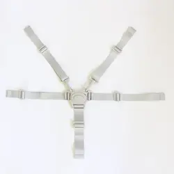 Enhanced Child Safety Dining Chair Belt with Cross Design - 5 Point Harness (GRAY)