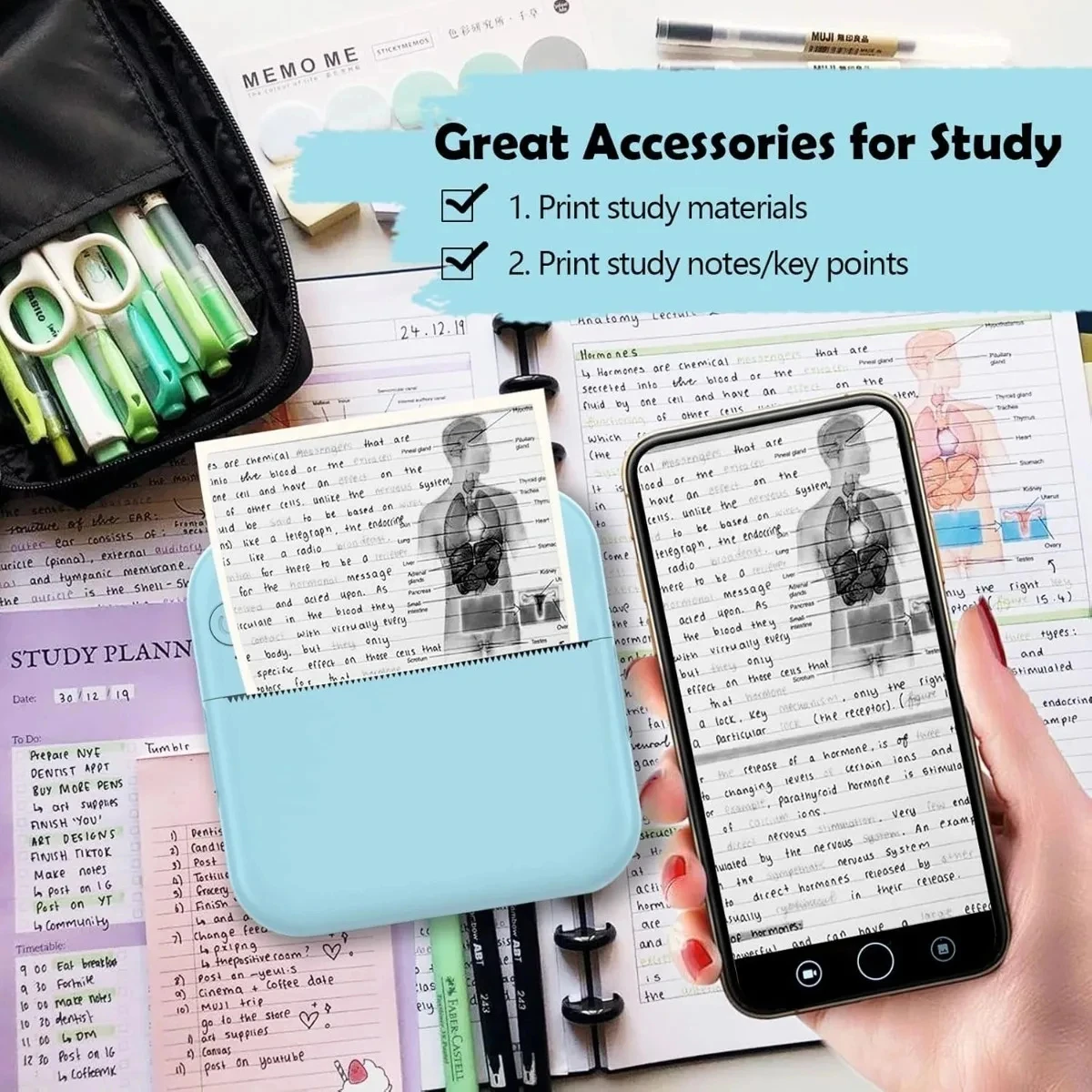 Printer Sticker Paper Mini Printer Sticker Paper Thermal Self-adhesive 57*25mm White & Colour Paper For Pocket Inkless Portable Bluetooth Printer