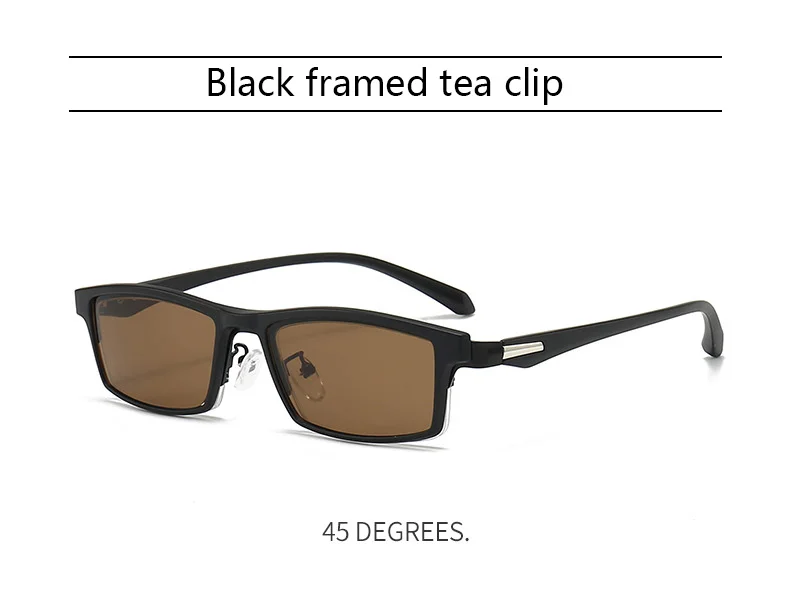 Magnetische Sonnenbrille für Herren, Clip-on-Brille, männlich, 0 Dioptrien, medizinische Brille für Herren, metallischer rechteckiger optischer Myopierahmen – Detail 23
