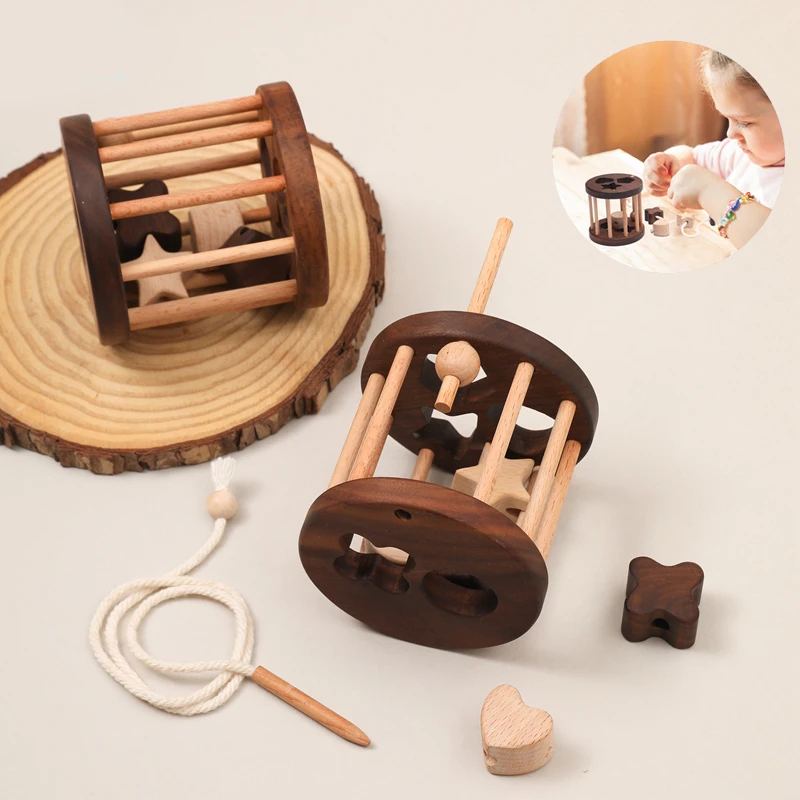 

Набор деревянных игрушек Монтессори, креативная деревянная нить «сделай сам», Детские обучающие игрушки, захватывающие игрушки