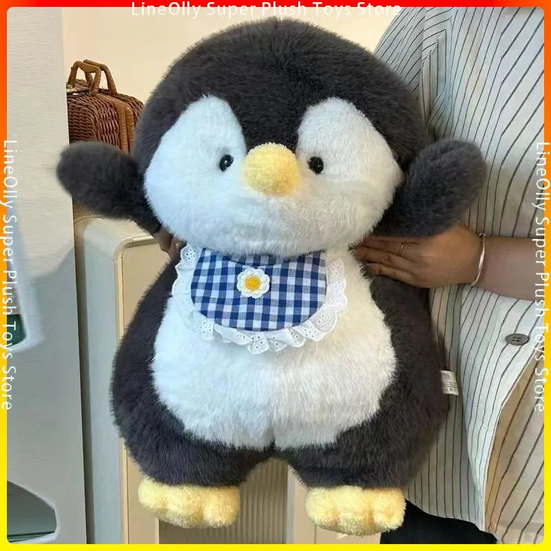 Super Cute Fluffy Hair Grey Penguin Plushie Doll Stuffed Cuddly Blue Pink Penguins Toy Baby Accompany Pillow Girls Birthday Gift зимнее одеяло xiaomi 8h super soft technology penguin warm quilt d11 blue 2130g 220x240cm