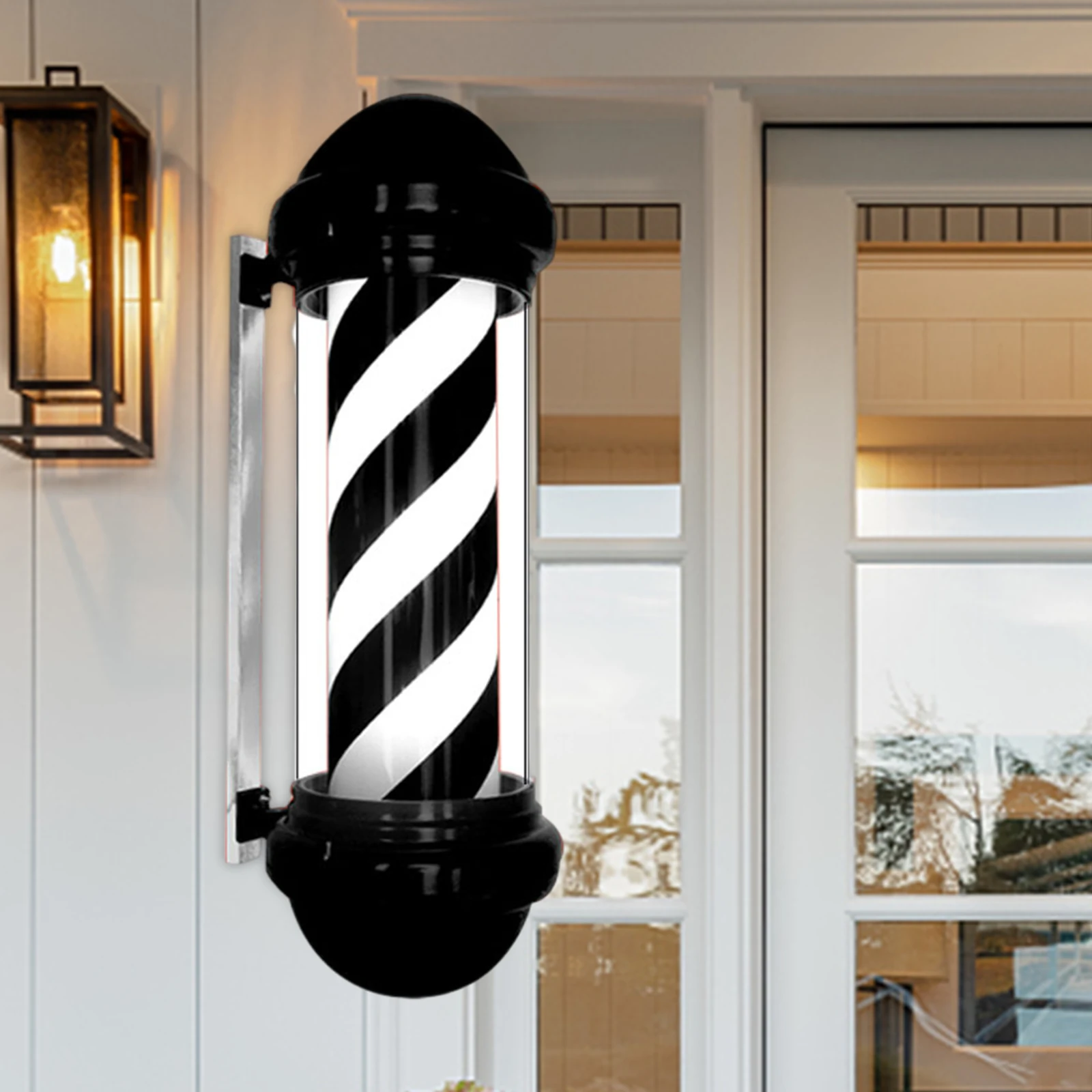 Barber Pole Light Lighting Stripes Waterproof Outdoor Rotating Stripes Light Indoor Outdoor Light Parrucchiere Nightlight
