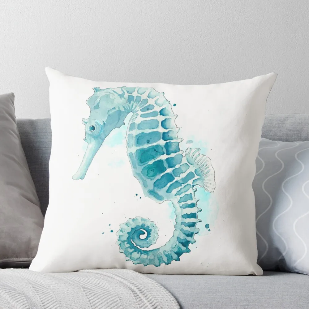 

Watercolor Seahorse Throw Pillow Pillow Case Decorative Cushions For Luxury Sofa luxury sofa pillows Pillow Cover
