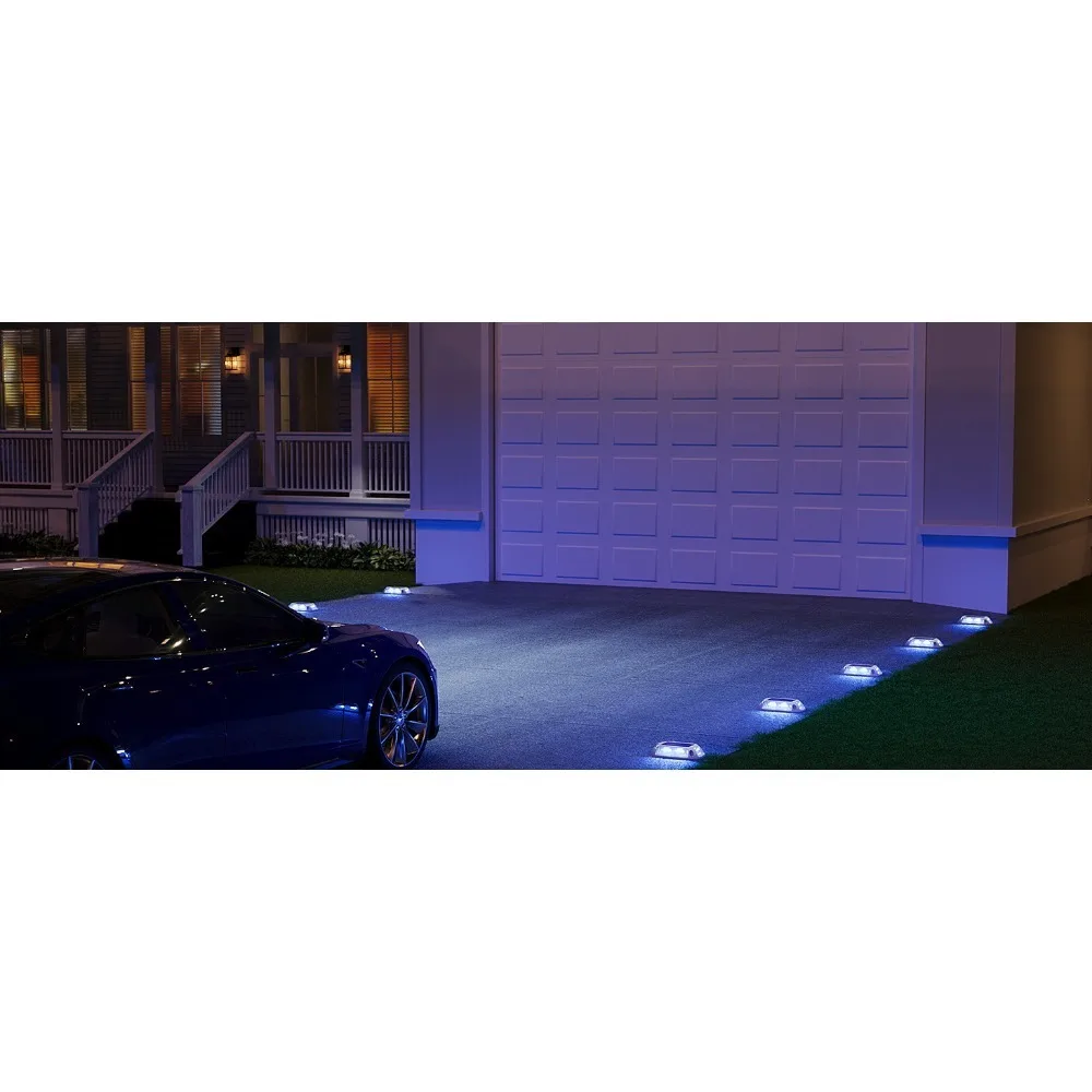 Description Picture 6 of item9 Colors Solar Driveway Lights Marine Dock Lights with 3 Modes Aluminum Driveway Markers Deck Lights Solar Powered Outdoor