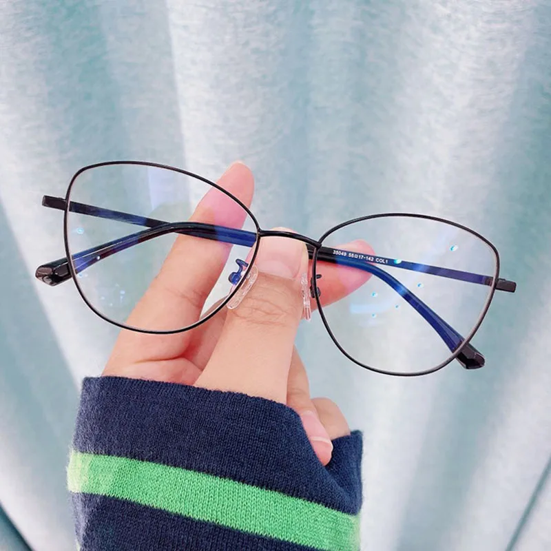 Modne kocie oczy Metalowa ramka okulary do Krótkowzroczności z filtrem Anty Blue 6 Modne kocie oczy Metalowa ramka okulary do Krótkowzroczności 4