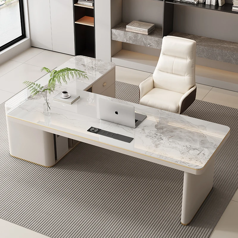 Manicure Boss Office Desk Laptop Modern White Conference Desk Setup Executive Computer Schreibtisch Simplicity Furniture