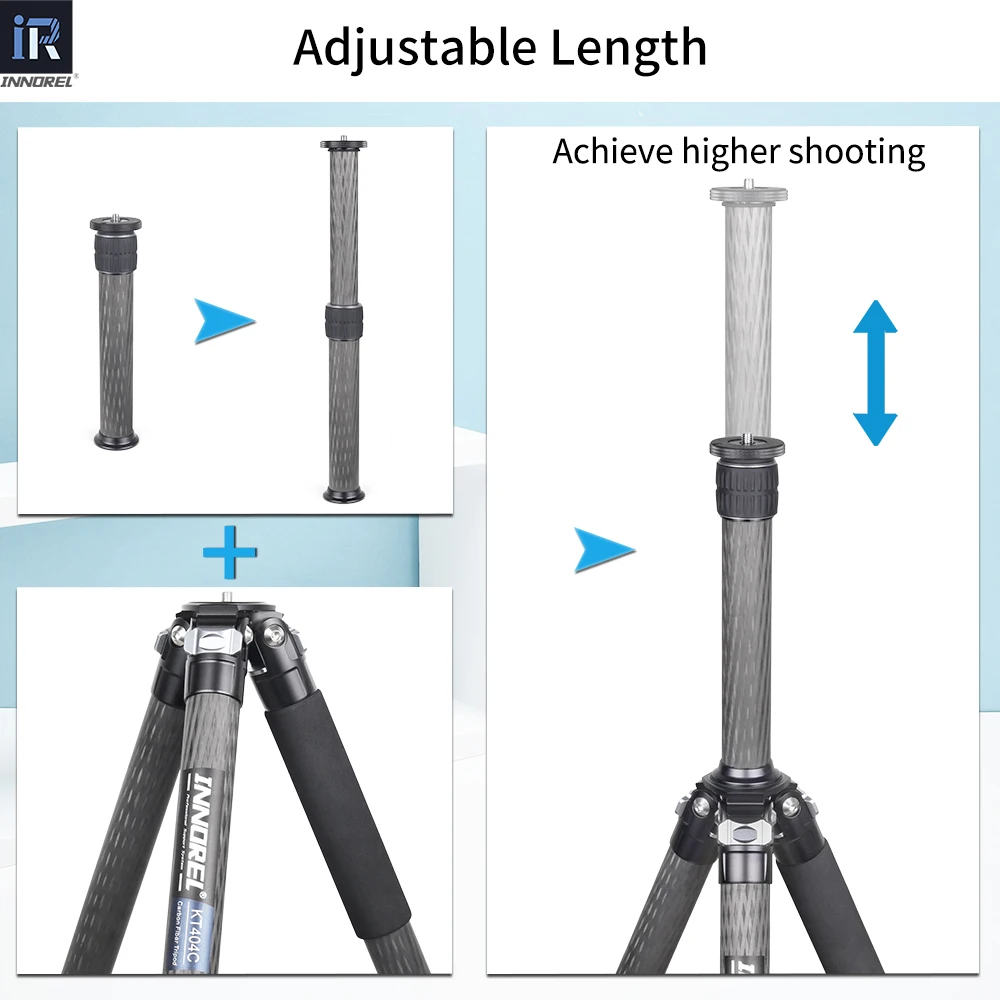 ER362C/ER402C Mid-Column Extension Pole Universal 10 Layers Carbon Fiber Tripod Center Column for Tripod Monopod DSLR Camera tripod extension rod