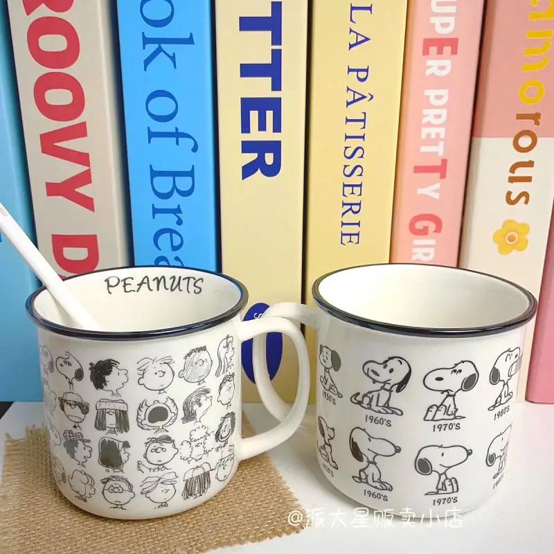 

Милая кружка-Снупи с героями мультфильмов, 400 мл, домашняя и офисная нишевая кофейная чашка, керамическая чашка, чашка для завтрака и молока для себя, подарок на день рождения