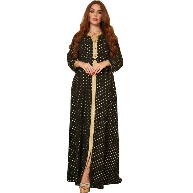 Four Seasons Robe Fashion Lace Hot Sale Middle East Bronzing Dress Women modest dress  abaya femme  evening dresses