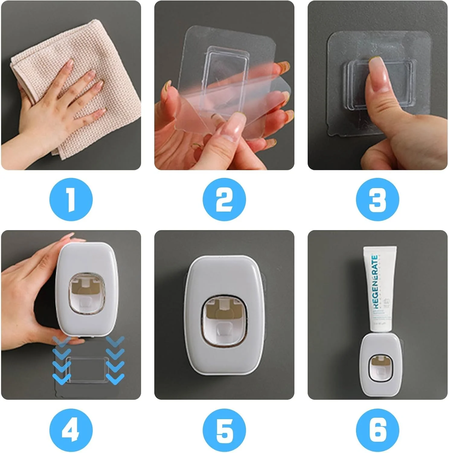 2 in 1 Toothpaste Dispenser Toothpaste Squeezer For Bathroom Automatic Wall Mounted Toothbrush Holders set with 2 tooth cup