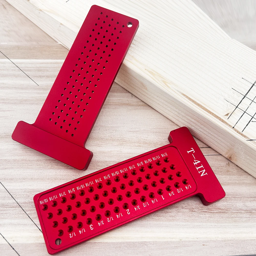 DIY 보조 도구 T-100 미터법 정밀 T-눈금자 포켓 측정 수동 마킹 도구