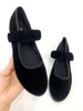 Elastic Band Velvet Mary Janes Ballet Flats Shoes Women 2024 Trend Solid Color Fabric Canvas Shoes Ladies Elegant Loafers Black 4