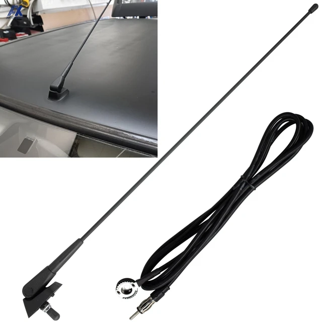 Antenne stéréo pour autoradio Aramox FM AM Antenne de toit de voiture mate  avec remplacement de faisceau de câbles pour Peugeot 205 206 306 307 309