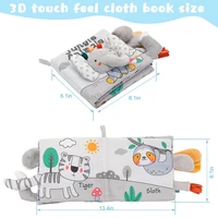 Soft Baby Books 3D Touch & Feel Sensory Cloth Book – High Contrast Stroller Toy for Infants