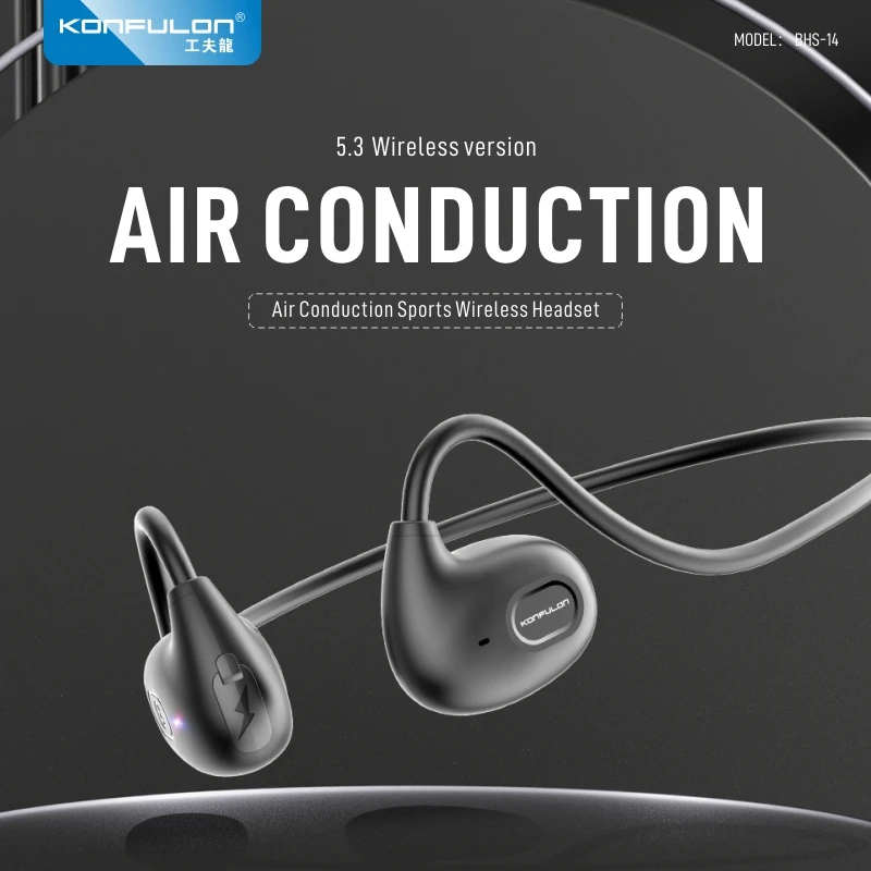 

KONFULON Hanging Neck Style Air Conduction Bluetooth Wireless Earphones Outdoor Sports Earphones Portable Wireless Headphone