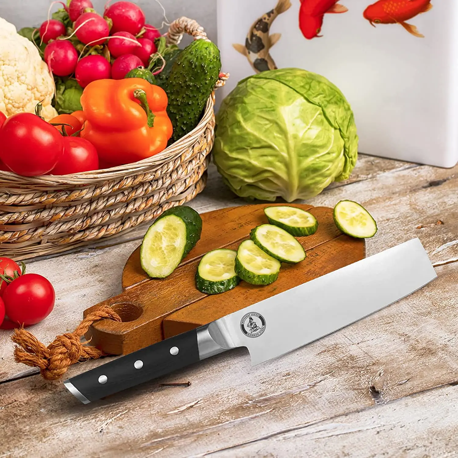 DENGJIA Handmade Vegetable Cleaver High-end Cuibourtia SPP Handle VG10  Stainless Kitchen Knives