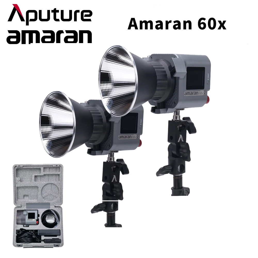 Aputure Amaran COB 이중 색상 LED 비디오 조명, 60x 60D S 시리즈, 65W, 5600K CRI≥ 96 45000, 블루투스 앱 제어, 8 가지 조명 효과