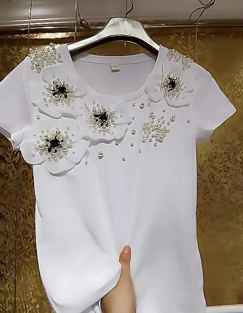 Piedras Bordados Con Perlas En Blusas Blusa Bordada Con Pedrería