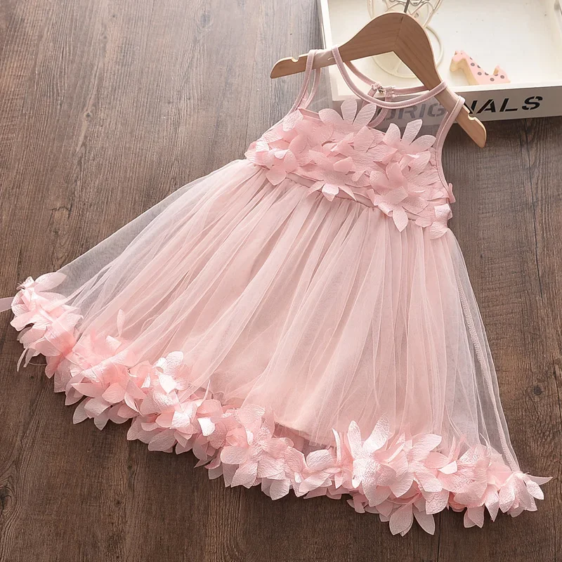Melario Girls Dresses Sweet Princess Dress Baby Kids Girls Clothing Wedding Party Dresses Children Clothing Pink Applique girls dress kids clothes
