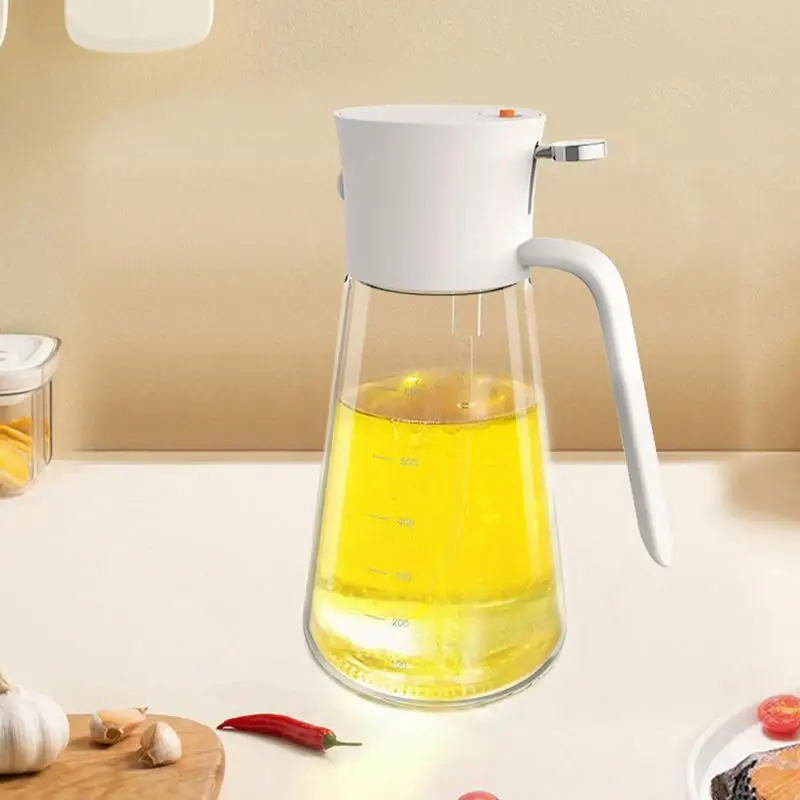 

Oil Spray Bottle for Cooking 700ml Atomizing Nozzle Oil Mister Multifunctional Press Handle Oil Dispensers Household Oil Storage