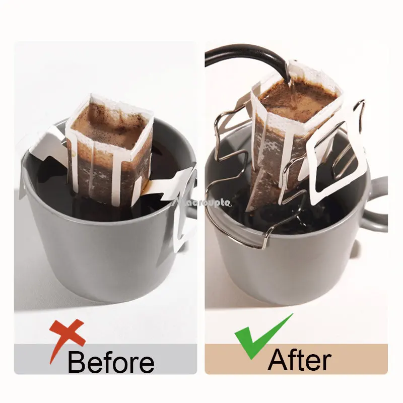 Description Picture 6 of item1PC Coffee Filter Holder Portable Reusable Outdoor Tea Filters Dripper Baskets Coffee Ear Drip Filter Paper Bag Shelf Coffeeware