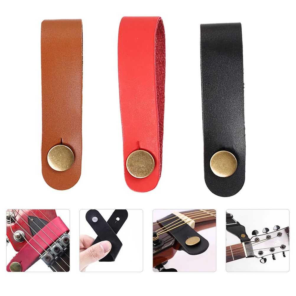 

3 Pcs Guitars Neck Strap Button Headstock Straps Tie Acoustic Adapter Accessories