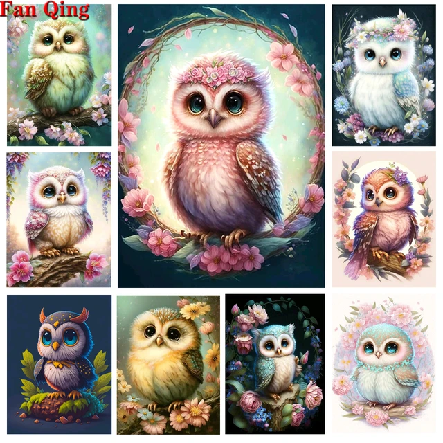 1pc Diy Diamond Painting Animals Rhinestone Mosaic Owl Full Round