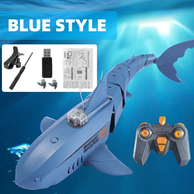 RC Submarine with 480P Camera Underwater Boat Toy Remote Control Shark Animal Robots on Radio Controlled Boats Toys for Children 4