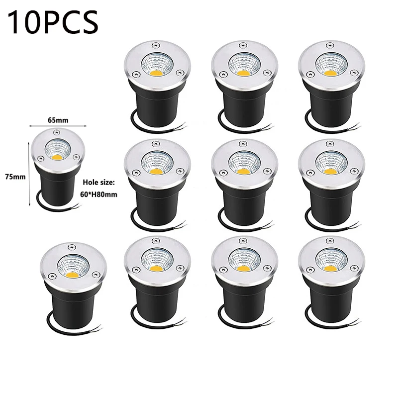 LED Underground Light 5W 10W 12W Buried Garden Path Spot Recessed 10PCS Pack AC220V110V24V IP68 Waterproof