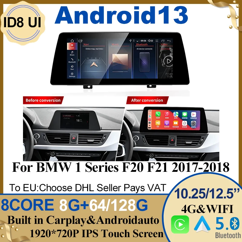 

Android 13 Car Multimedia Video Players Head Unit 4G For BMW 1Series F20 ID6 EVO 2018-2020 Gps Navigation Carplay Auto Stereo