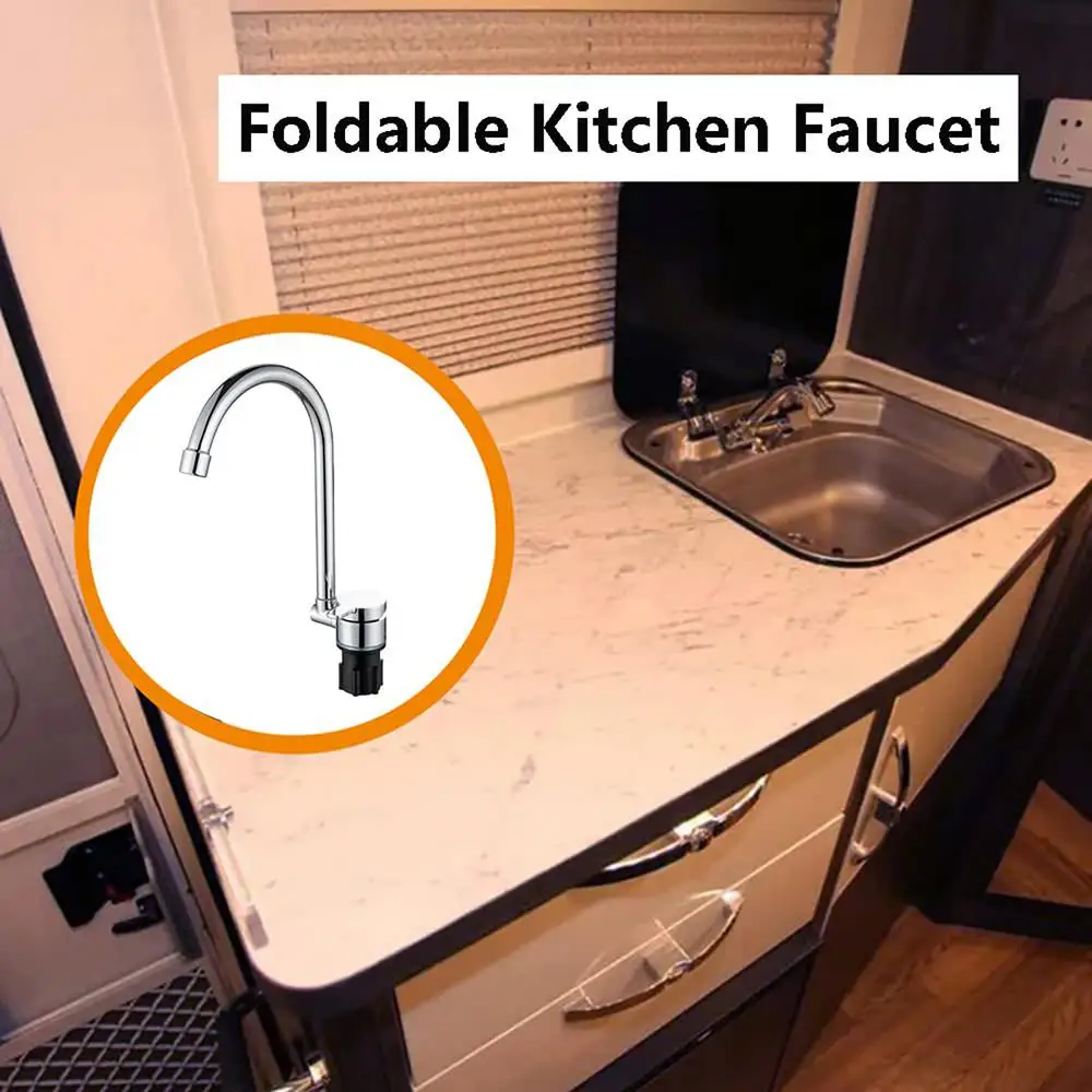 Foldable Swivel RV Faucet Humanized Water Tap Faucet for Bar Caravans
