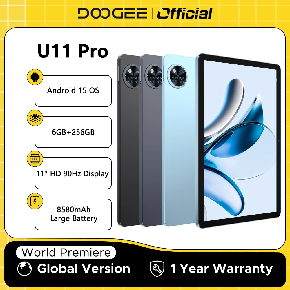 DOOGEE U11 Pro アンドロイド 15 タブレット DOOGEE U11 Pro 30GB RAM + 256GB ROM 11